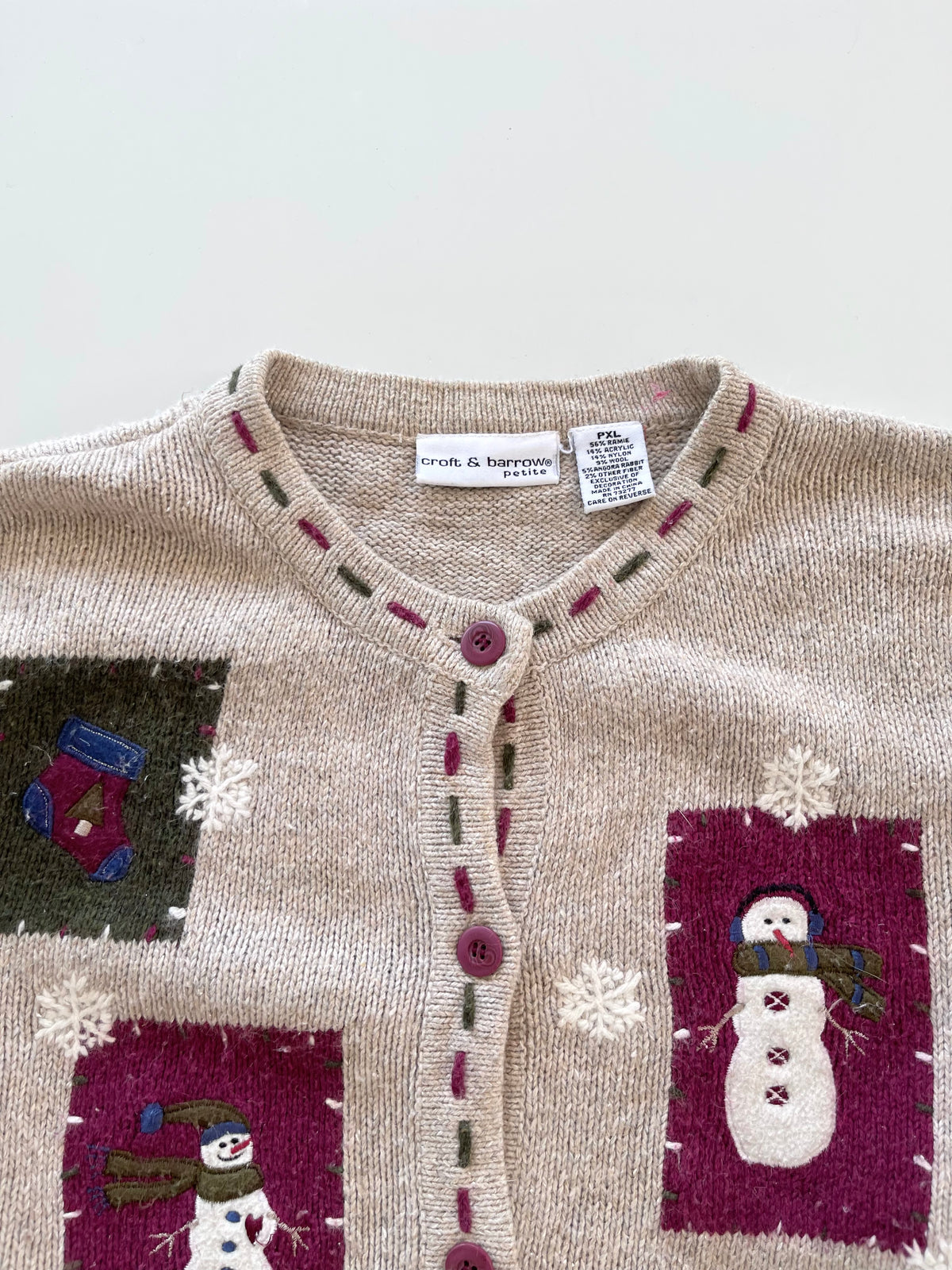 Croft&barrow Christmas Embroidered Sweater-Bust 46