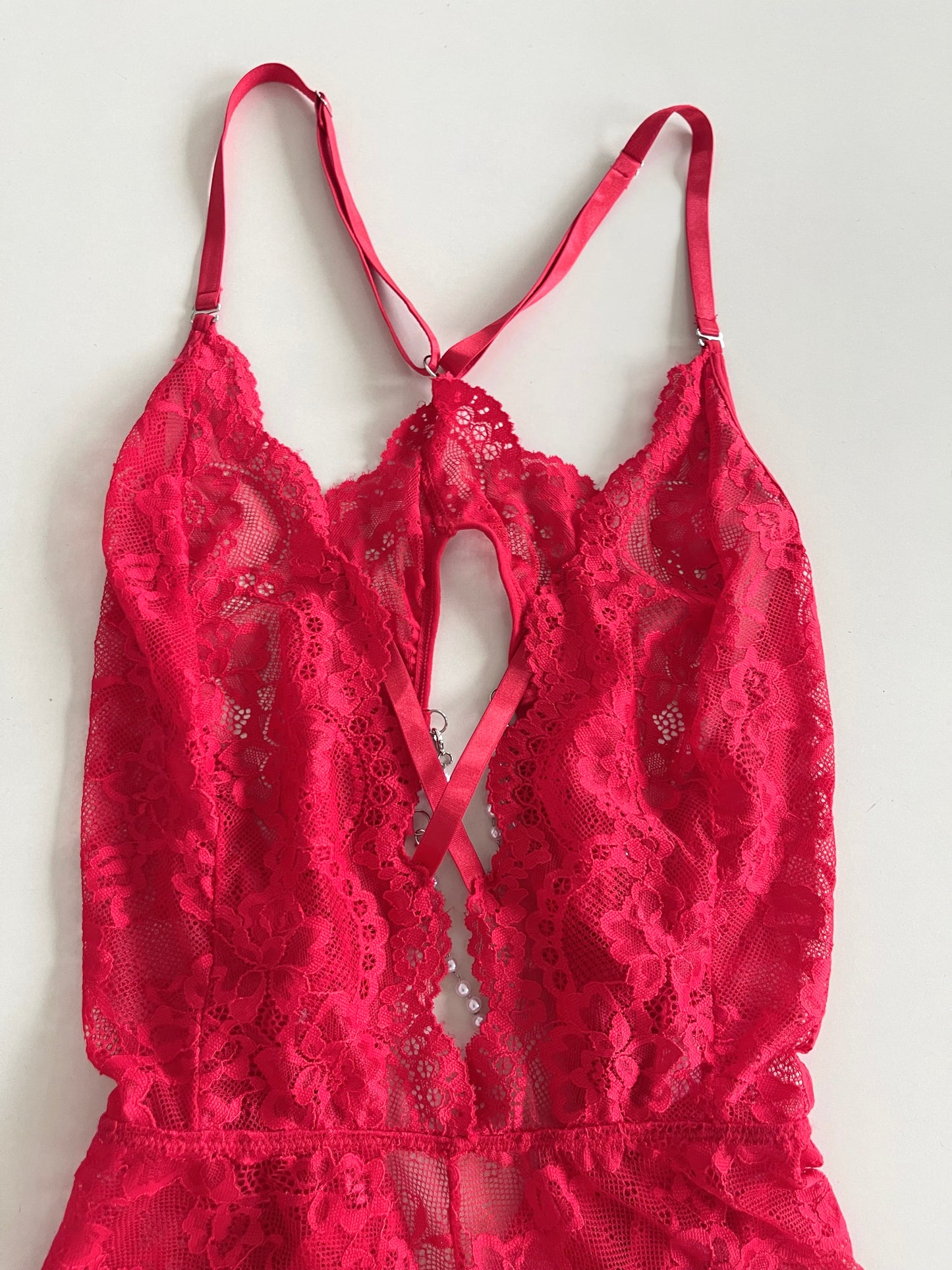 Sheer Lace Bodysuit-Bust 44 to 46