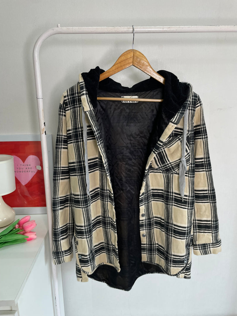 Ferrani Plaid Hooded Shacket - Bust 42