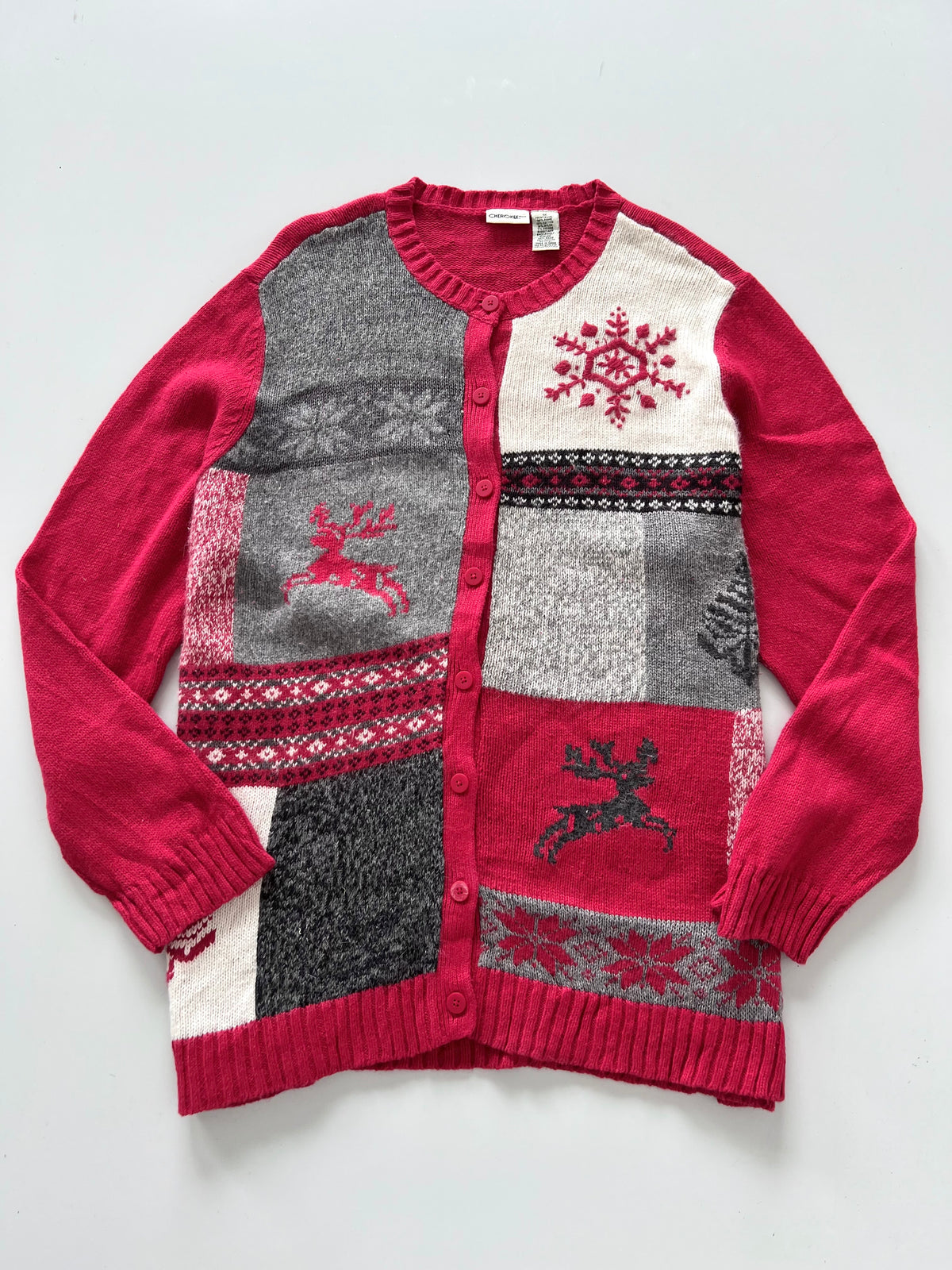 Cherokee Embroidered Christmas Cardigan Sweater-Bust 50
