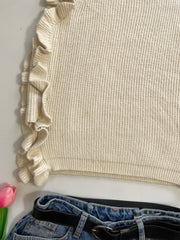 Ruffle Sweater Vest-Bust 34 to 38