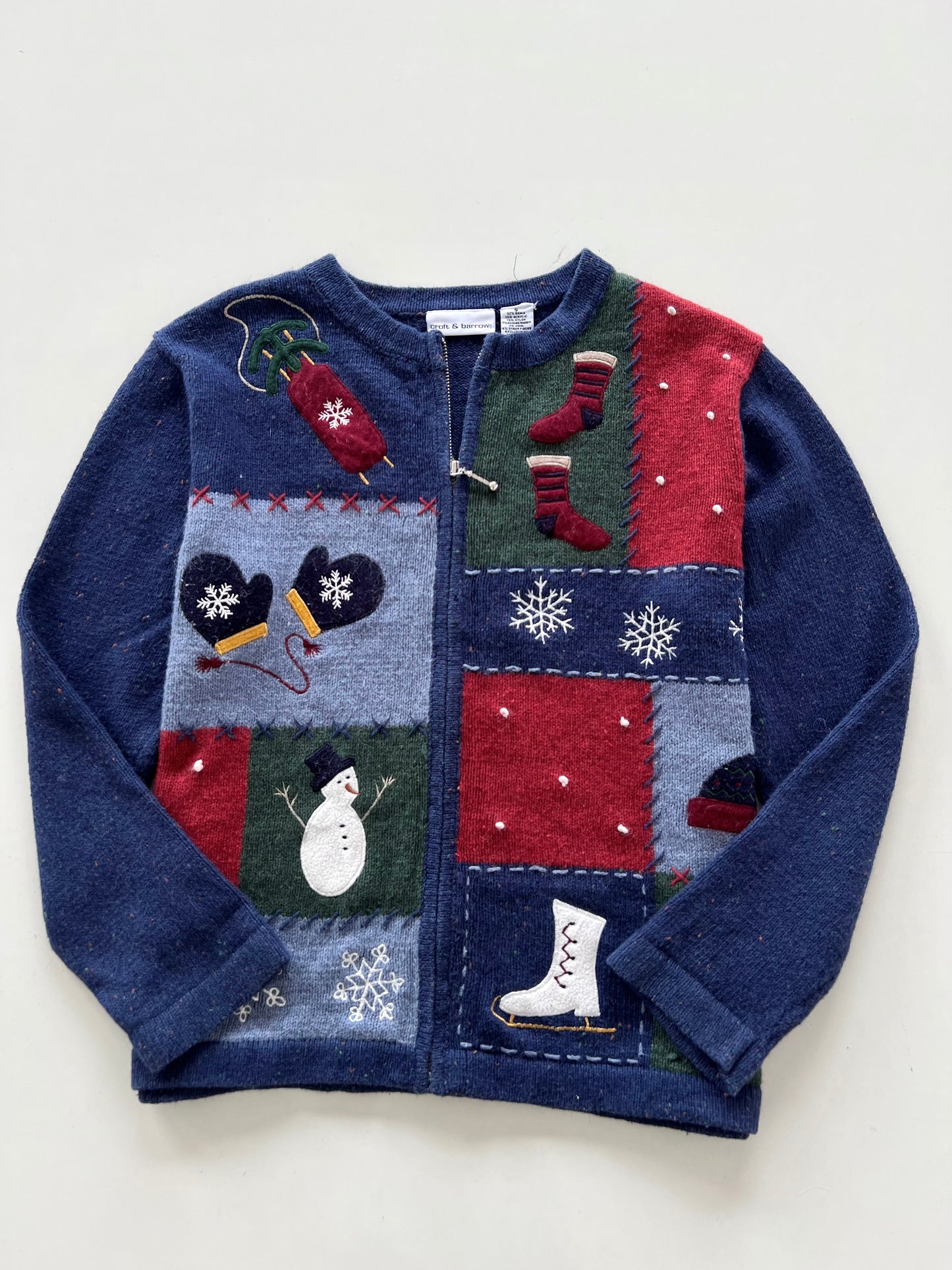 Croft & Barrow Christmas Zipper -Bust 44