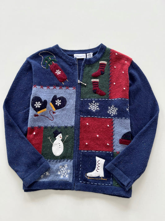 Croft & Barrow Christmas Zipper -Bust 44