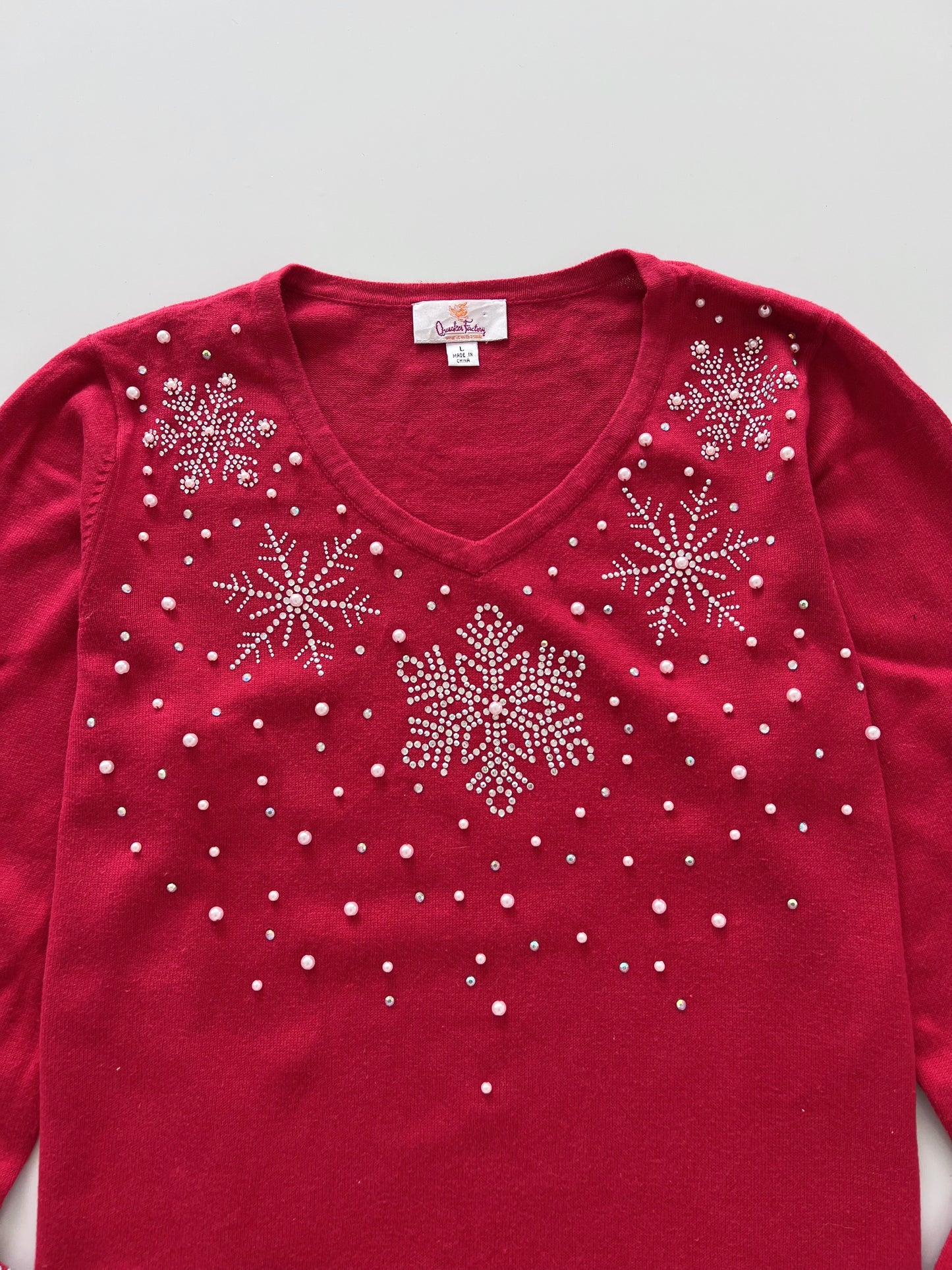 Quacker Factory Hand Embroidered Sweater-Bust 46