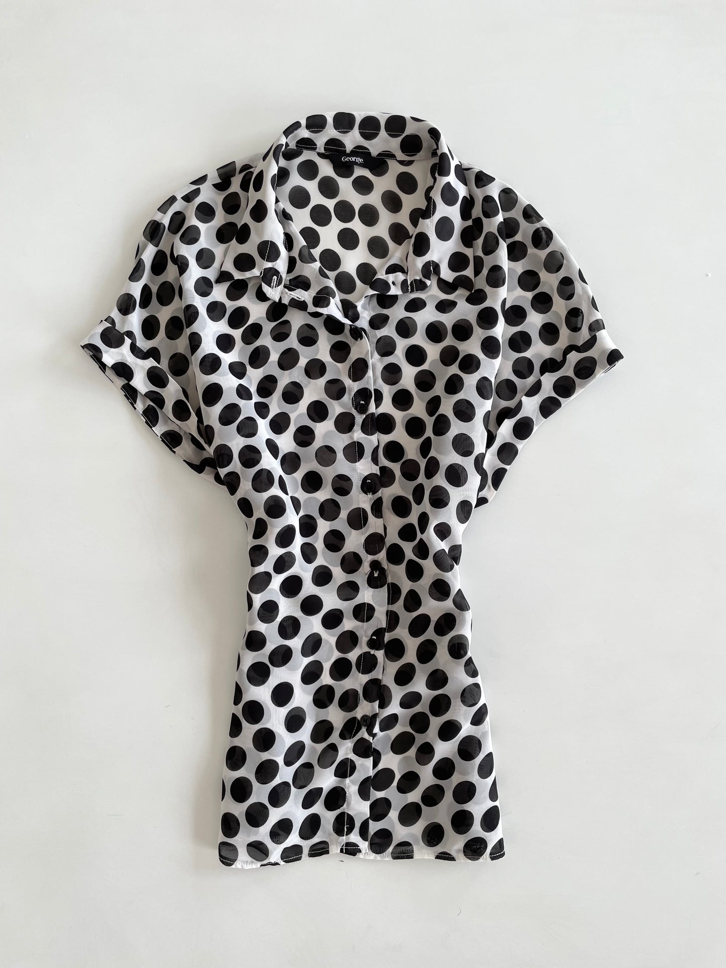 George Polka Dot Sheer Shirt-Bust 42