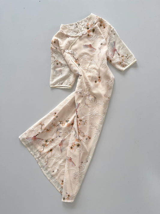 Vintage Lace Embroidered Cheongsam-Bust 46