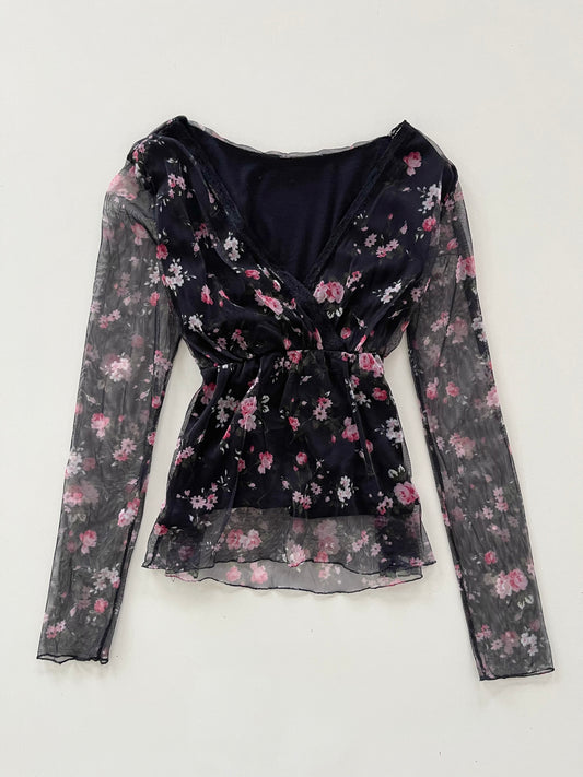 Rosas Vintage Top-Bust 34 to 36