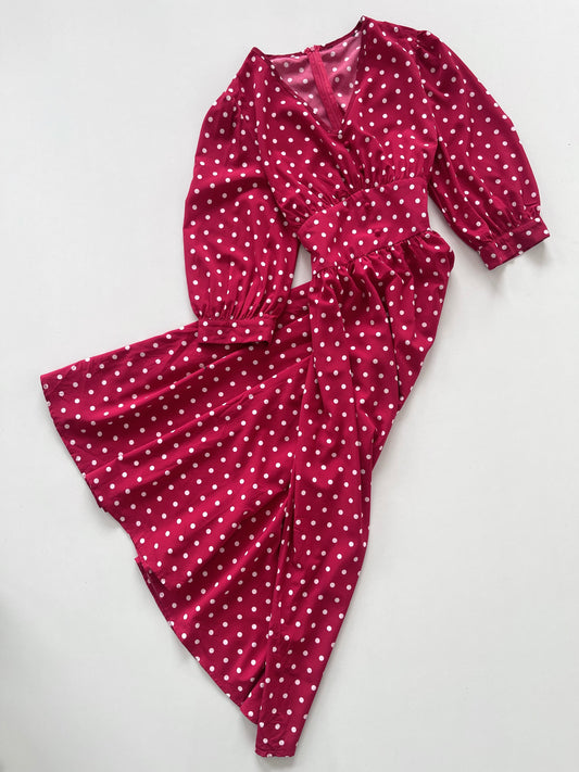 Polka Dot Red Dress-Bust 42