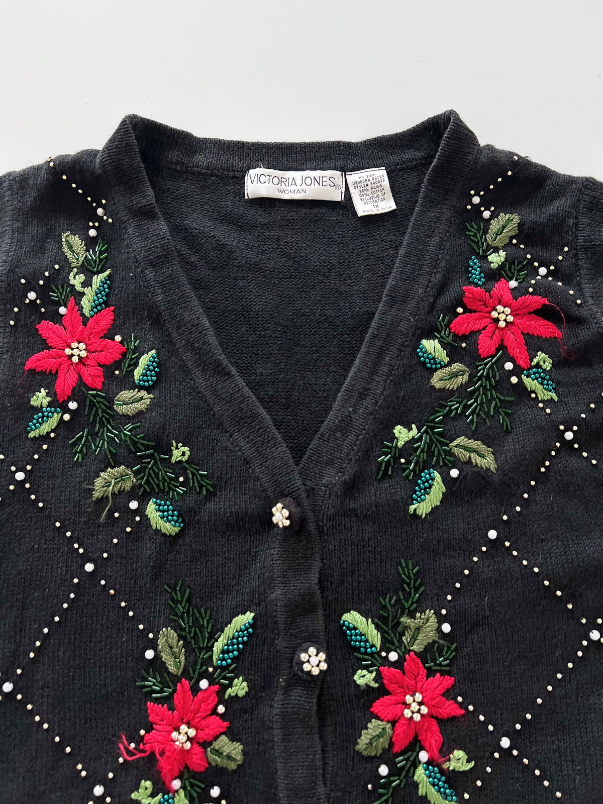 Victoria Jones Embroidered Vest Sweater-Bust 52