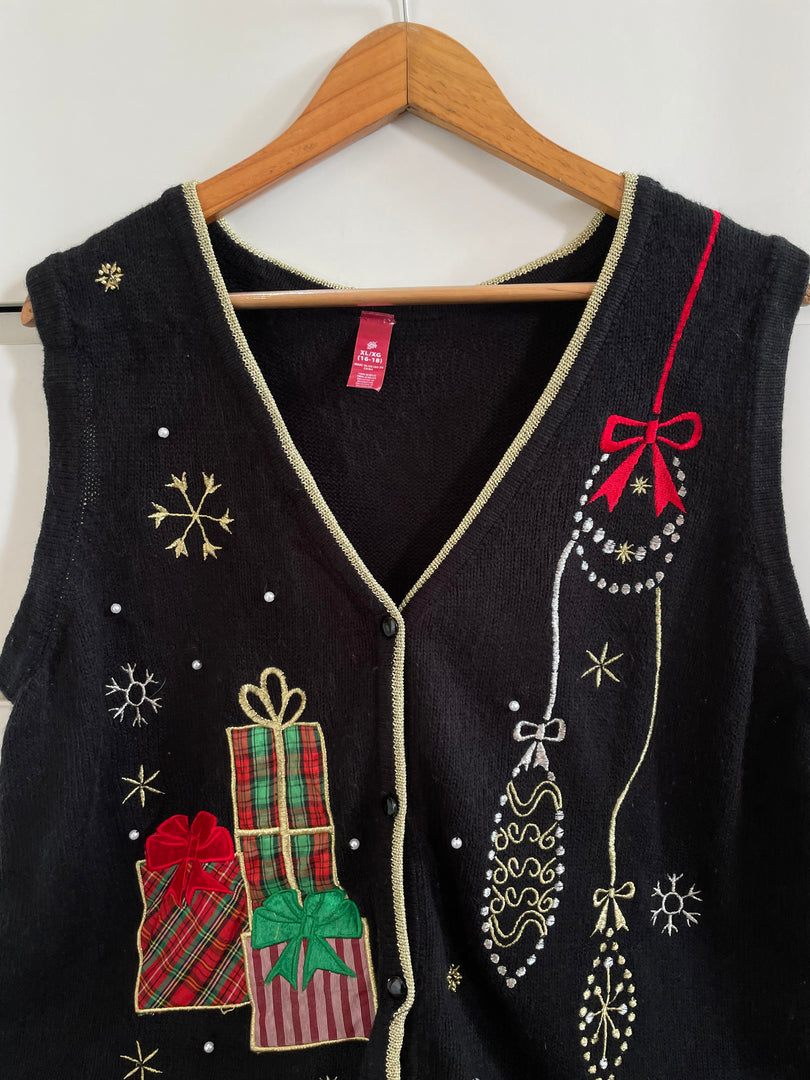 Embroidered Christmas Sweater-Bust 44
