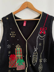 Embroidered Christmas Sweater-Bust 44