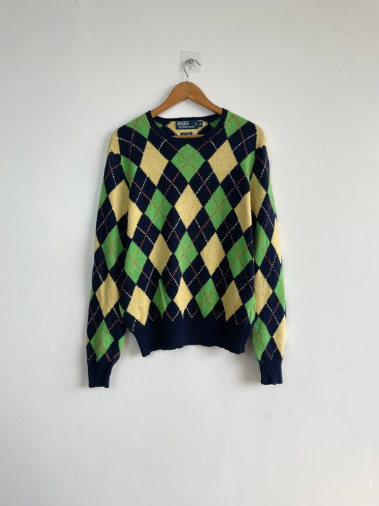 Vintage Ralph Lauren 85% Cotton 15% Cashmere Cotton Pullover-Chest 46
