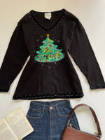 Load image into Gallery viewer, The Quacker Factory Embroidered Christmas Sweater-Bust 48
