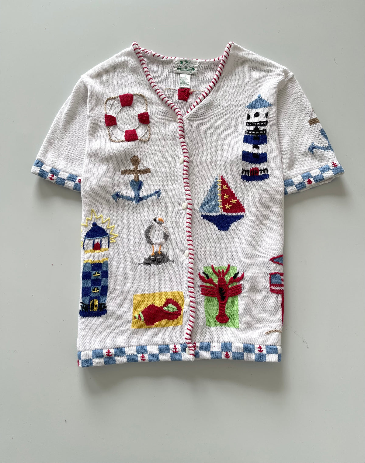 The Quacker Factory Embroidered Vest Sweater-Bust 46