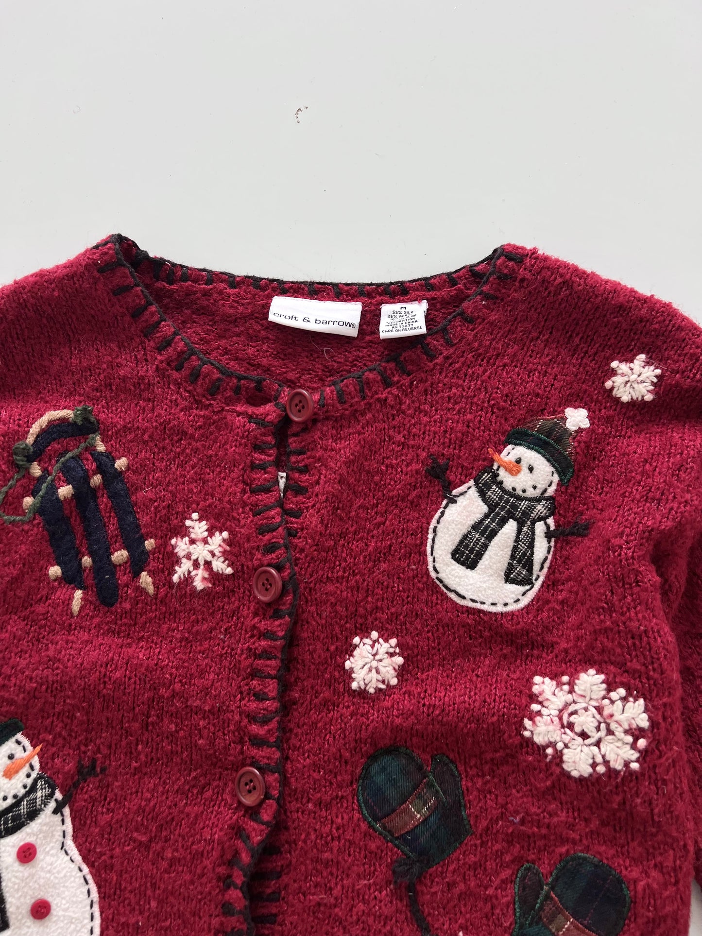 Croft&Barrow Embroidered Christmas Cardigan-Bust 44
