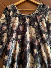 Floral Soft Velvet Kurta-Bust 40