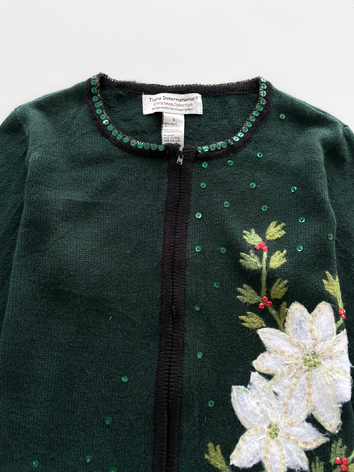 Tiara International Embroidered Sweater-Bust 40