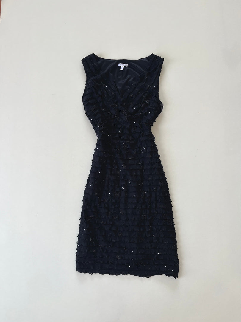 Fashion Bug Sequin Ruffle Dress-Bust 38 to 40