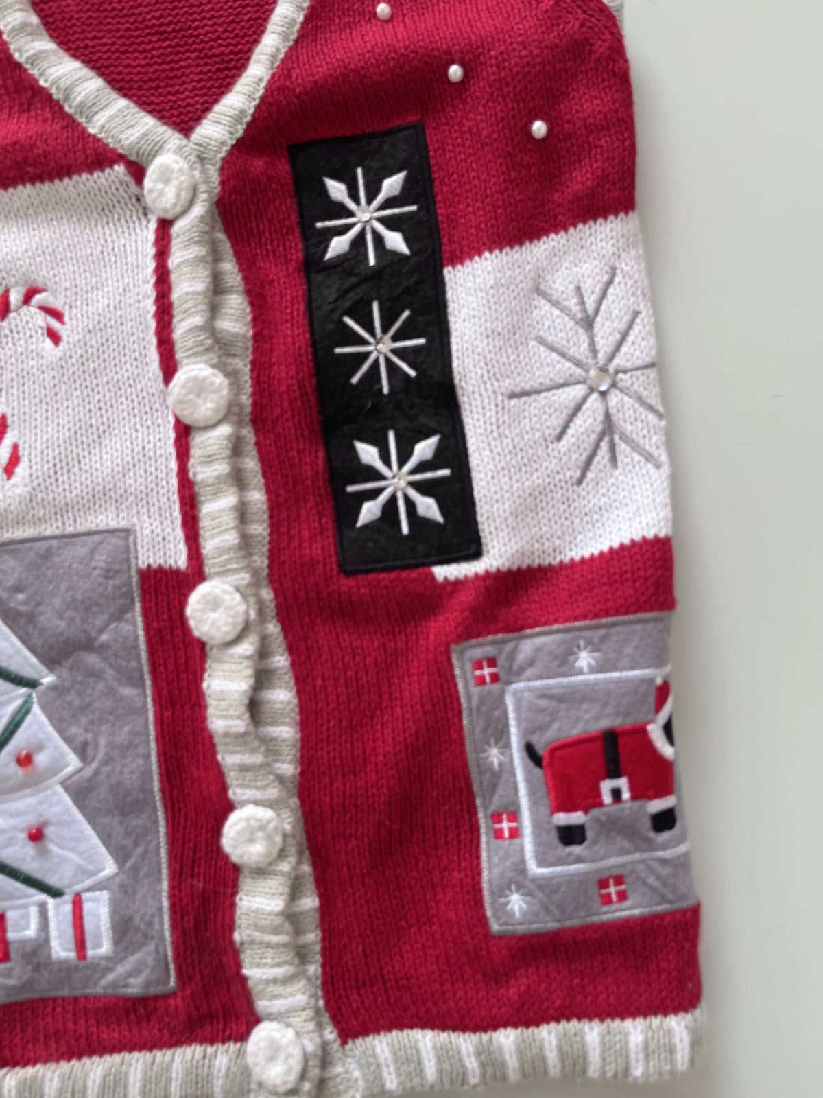 Holiday Editions Embroidered Christmas Vest Sweater-Bust 38