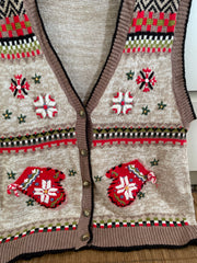 Embroidered Christmas Sweater-Bust 40