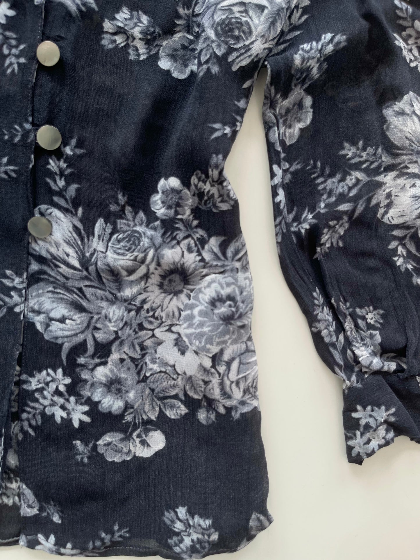 Floral Sheer Vintage Shirt-Bust 40