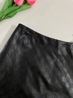 Load image into Gallery viewer, Charcoal Faux Leather Skirt - Waist 32
