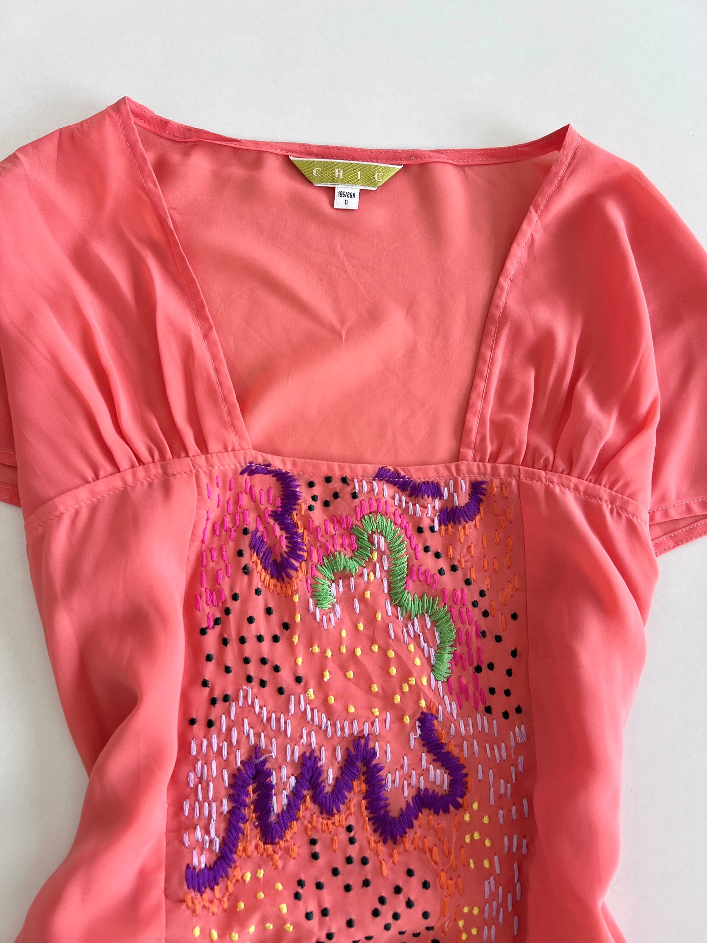 Chic Y2k Sheer Top-Bust 36