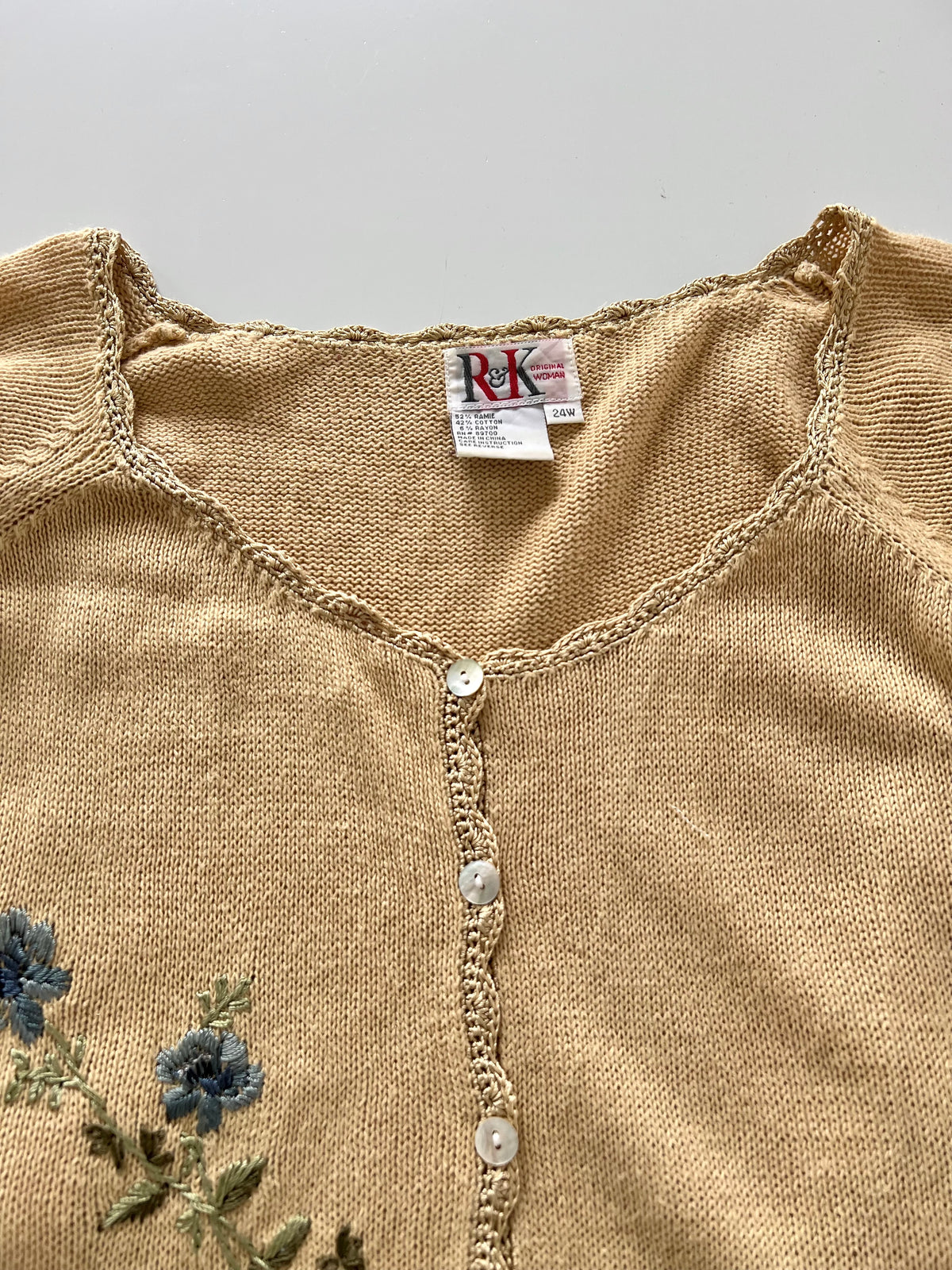 R&K Original Embroidered Vest Sweater-Bust 46