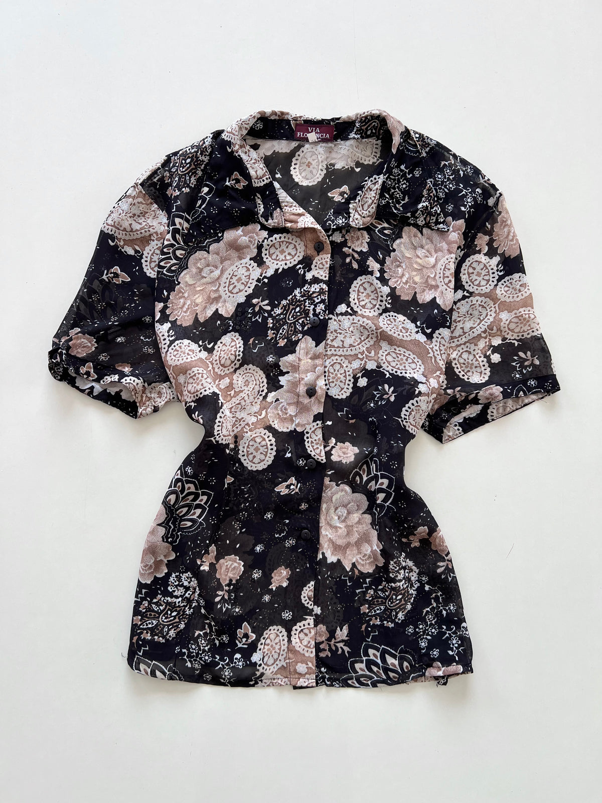 Via Florencia Sheer Vintage Shirt-Bust 50