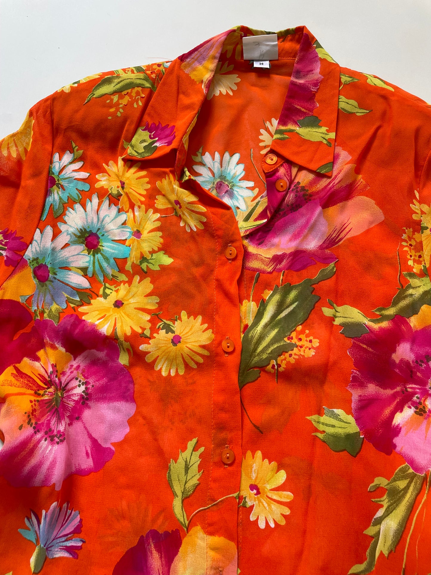 Sheer Floral Shirt-Bust 38