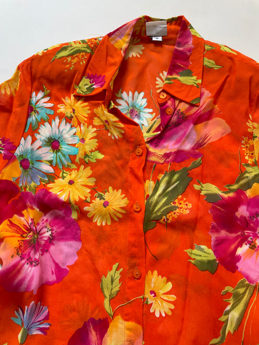 Sheer Floral Shirt-Bust 38