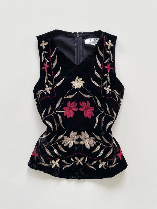 Jl.Bs Embroidered Vintage Chenille Top-Bust 32