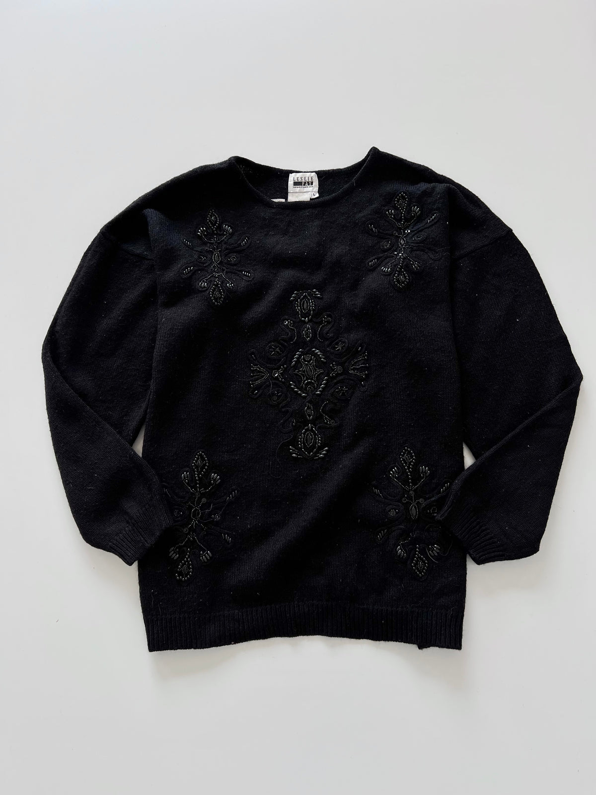 Leslie Fay Hand Embroidered Sweater-Bust 50
