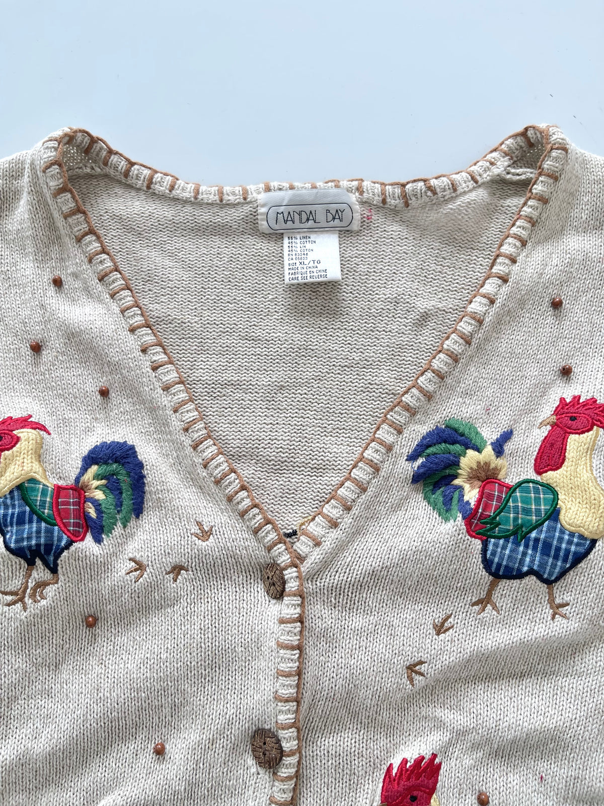 Mandal Bay Embroidered Cardigan Sweater-Bust 48