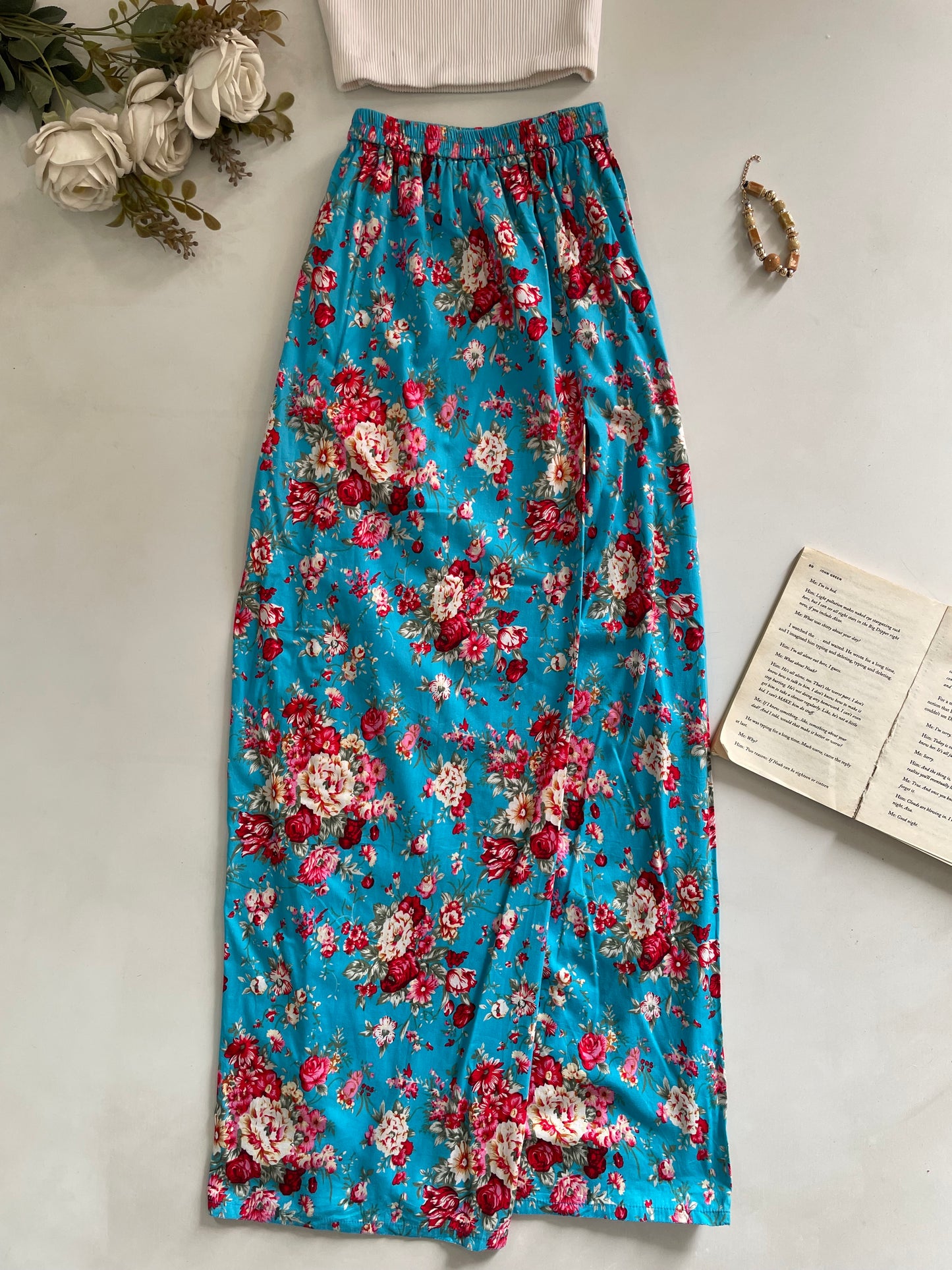 Floral Long Skirt-Waist 22 to 26