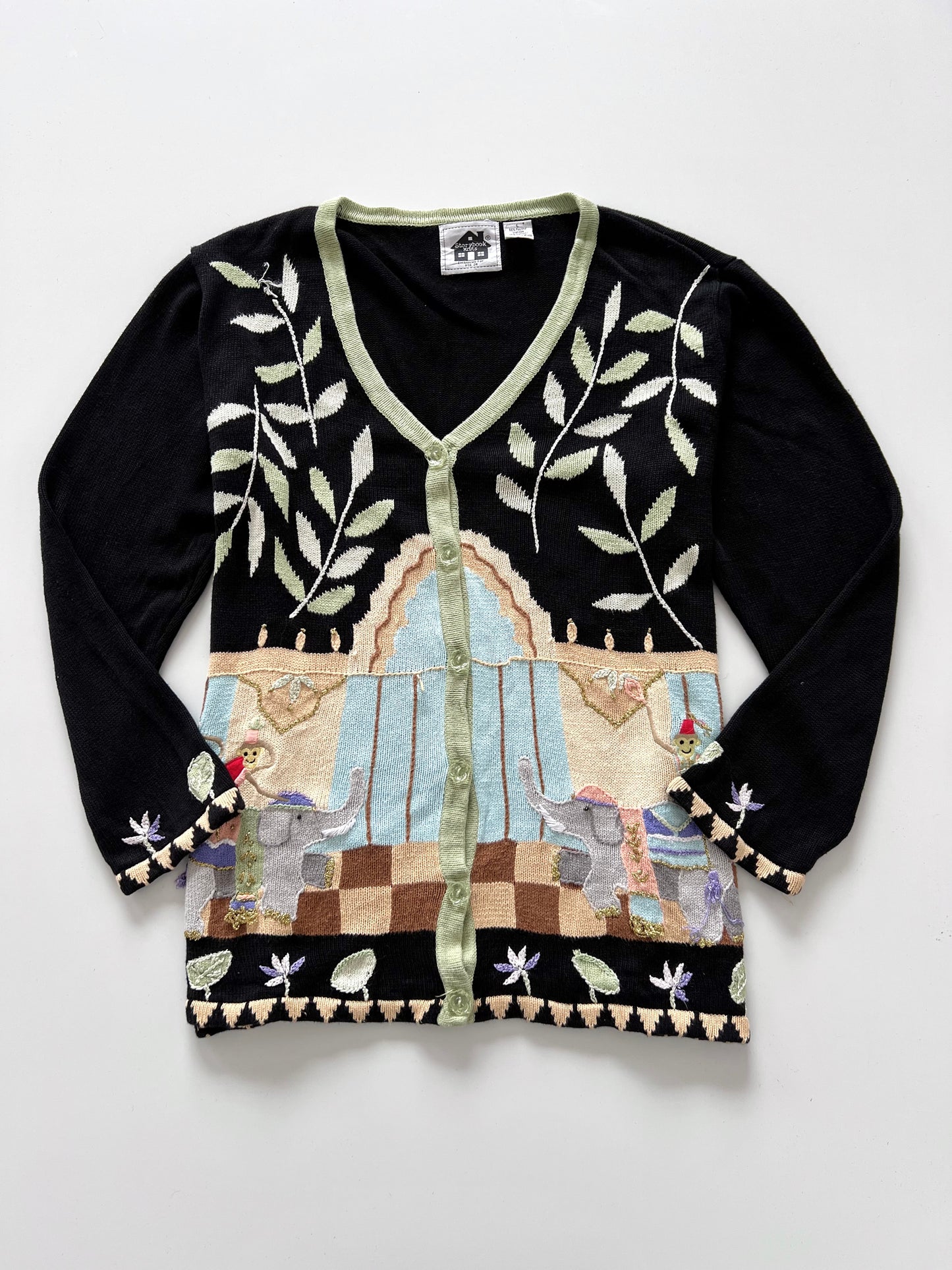 RARE Storybook Knits Embroidered Sweater-Bust 52