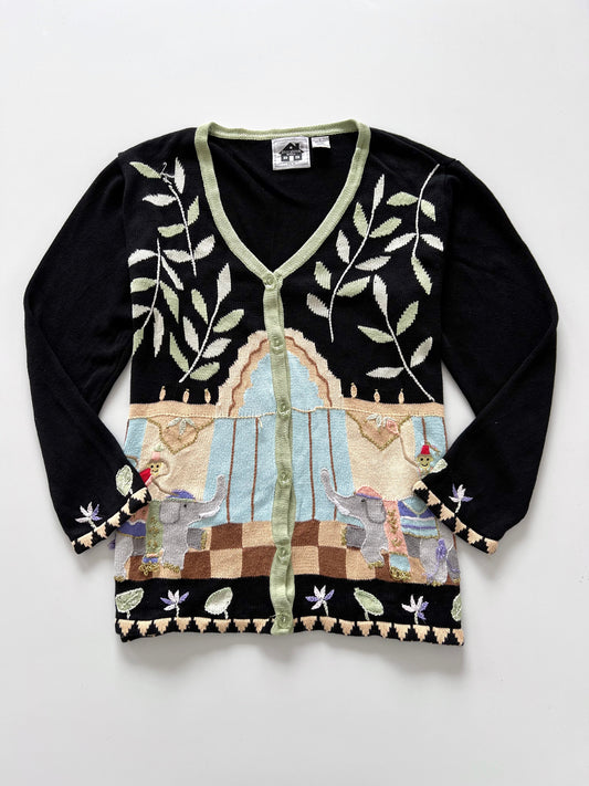 RARE Storybook Knits Embroidered Sweater-Bust 52