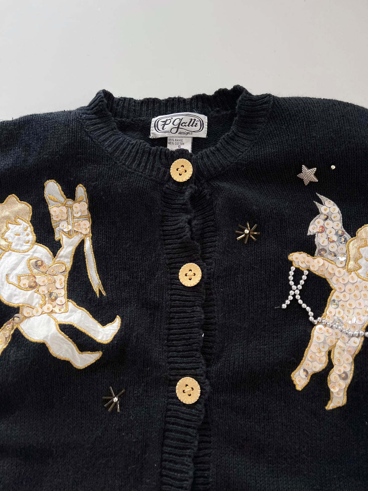 P’Galli Cupids Embroidered Cardigan Sweater-Bust 44
