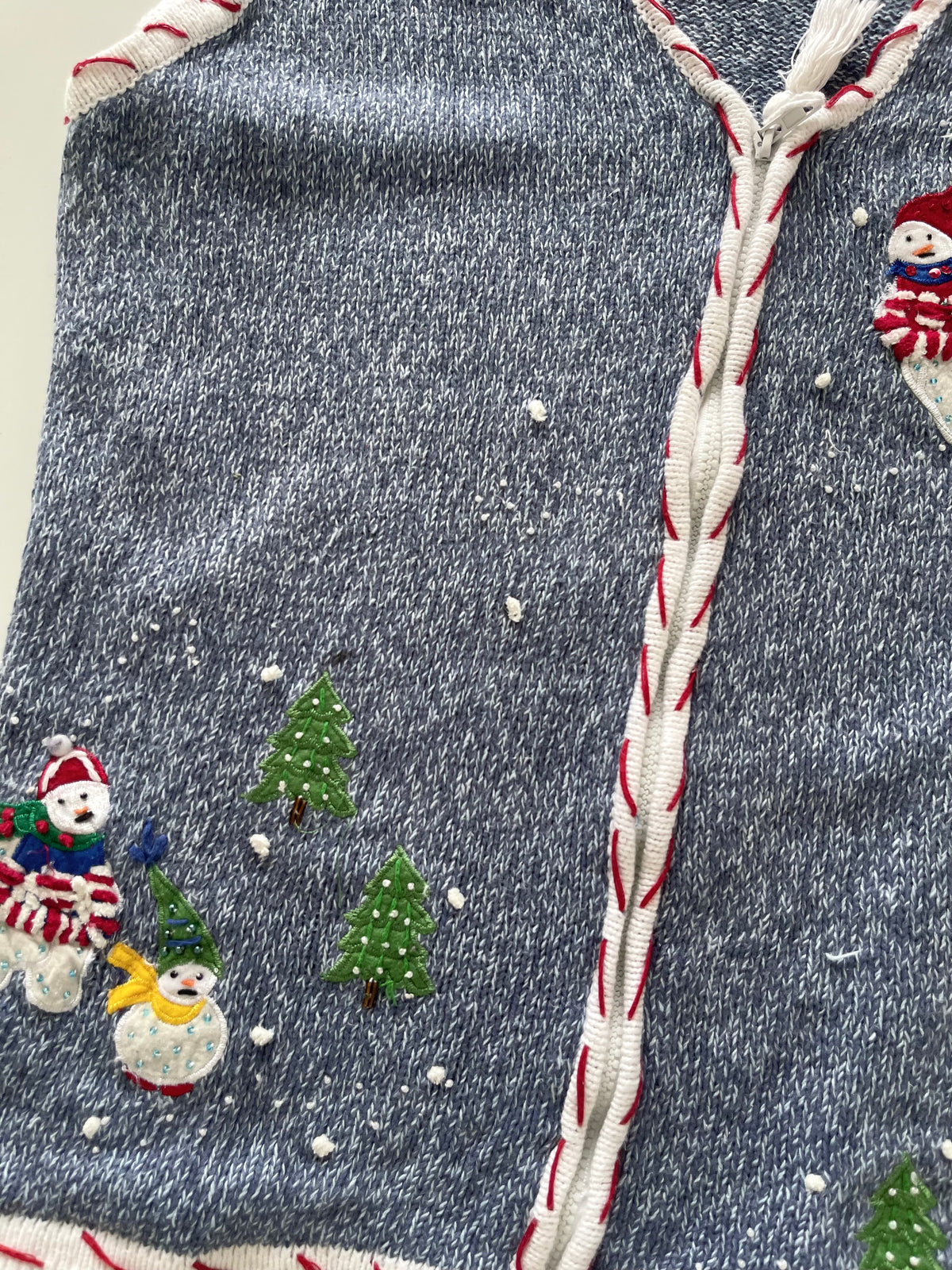Embroidered Christmas Vest Sweater-Bust 50