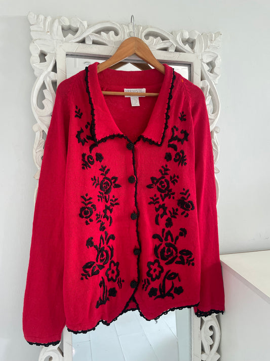 Embroidered Vintage Sweater-Bust 52