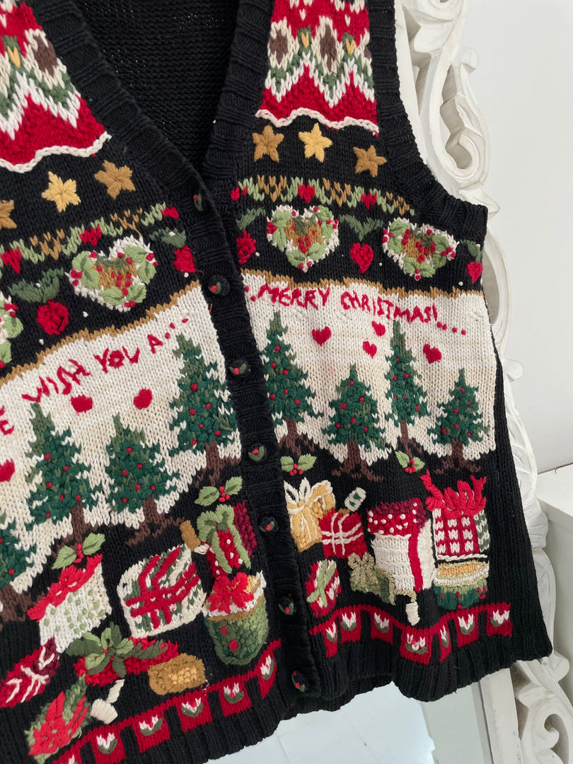 Tiara Christmas Sweater Vest-Bust 40