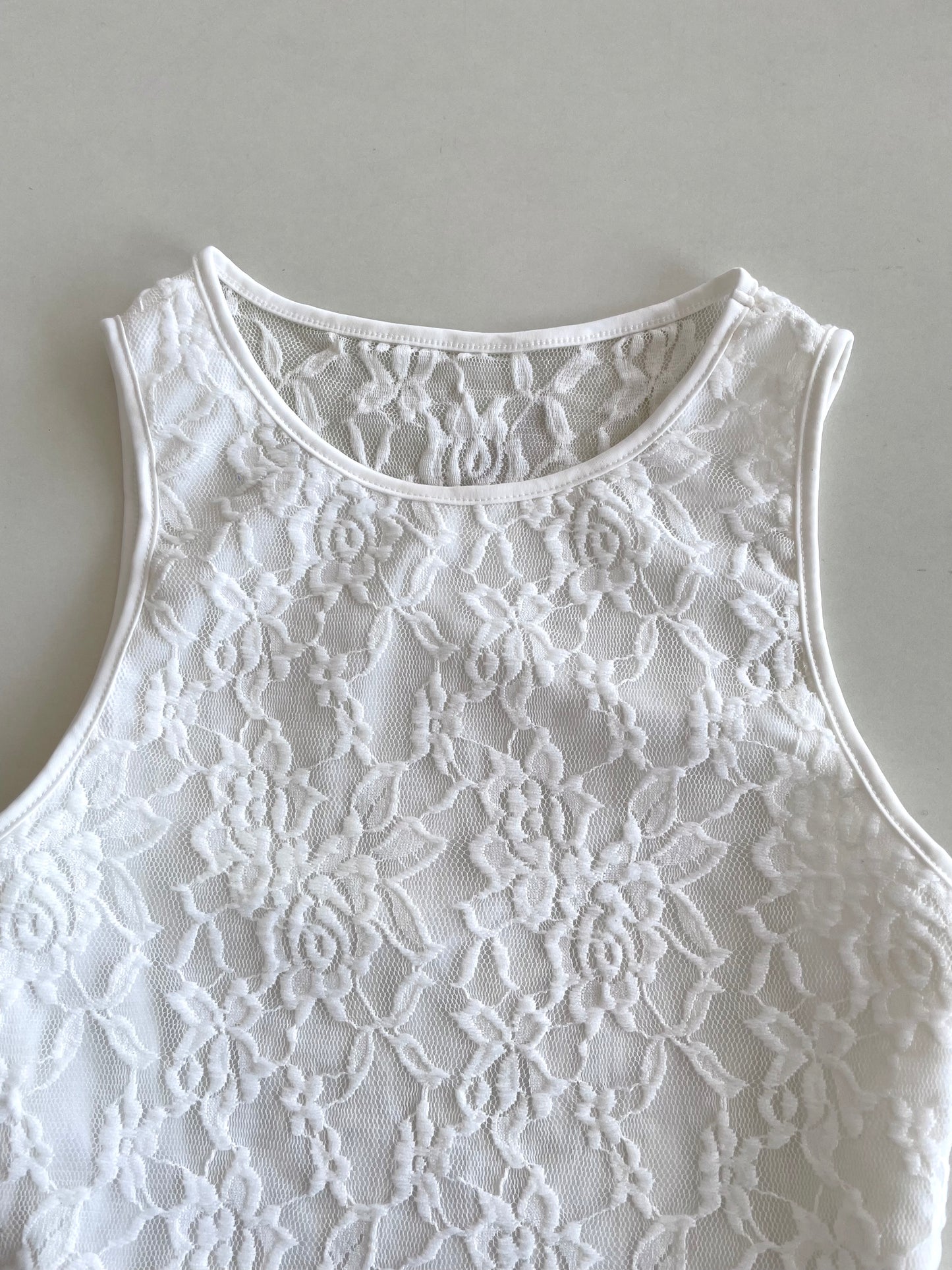 White Embroidered Top-Bust 34 to 37