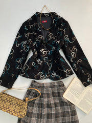 Briachy Embroidered Vintage Corduroy Blazer-Bust 40