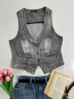 Load image into Gallery viewer, Flame Denim Waistcoat-Bust 36
