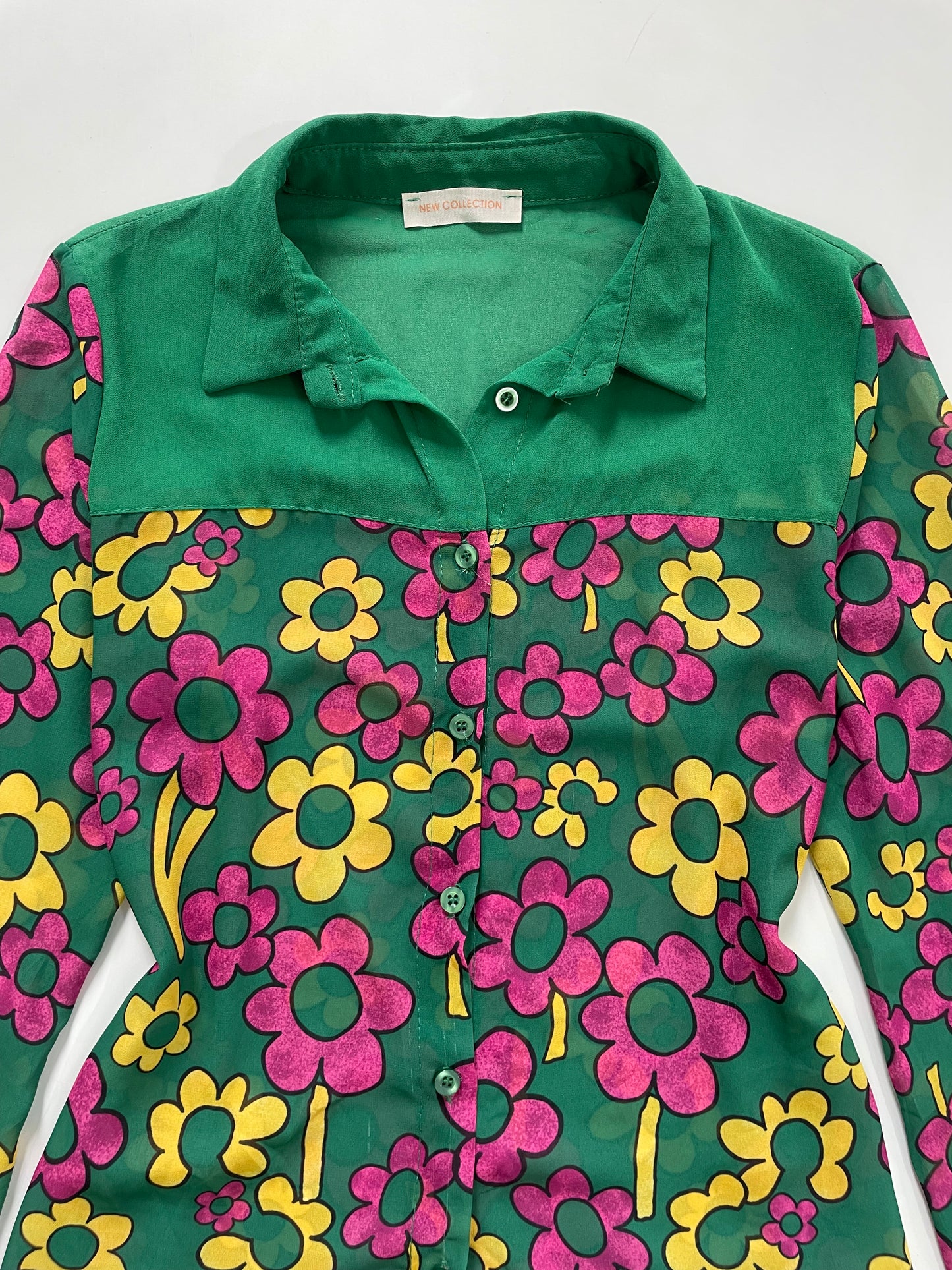 Flower Sheer Shirt-Bust 38