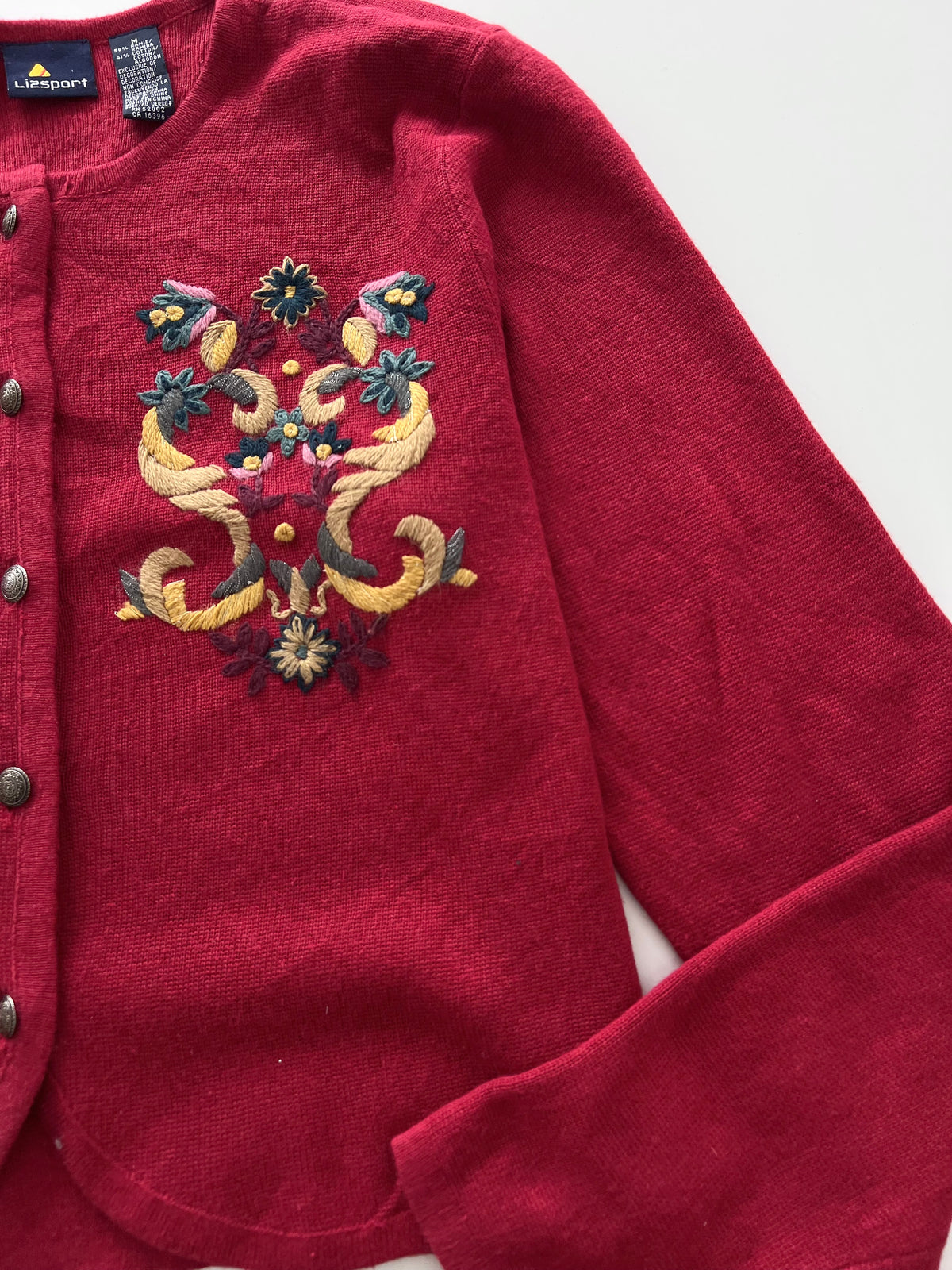 Lizsport Vintage Embroidered Sweater-Bust 42