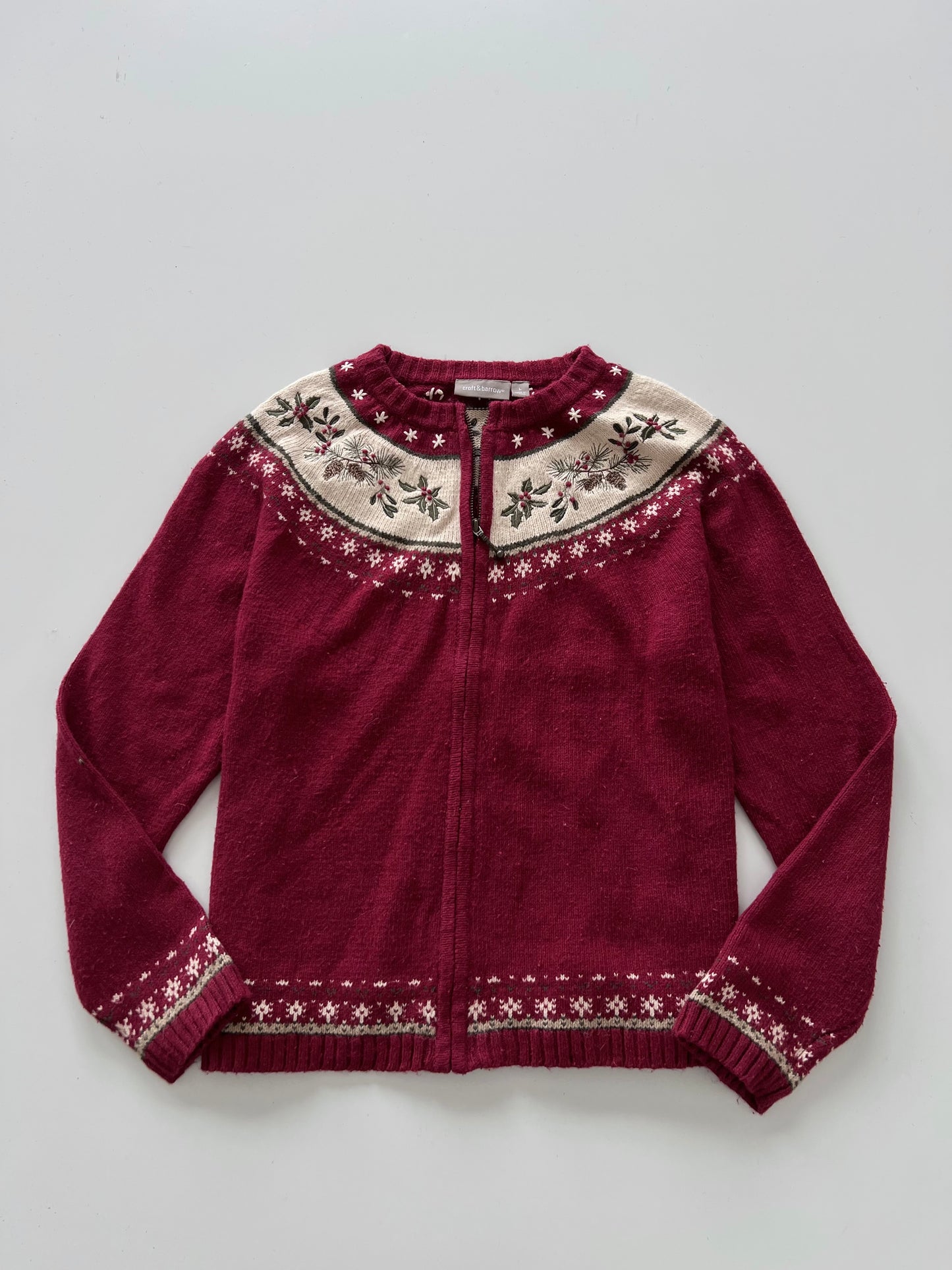 Croft&Barrow Embroidered Sweater-Bust 44