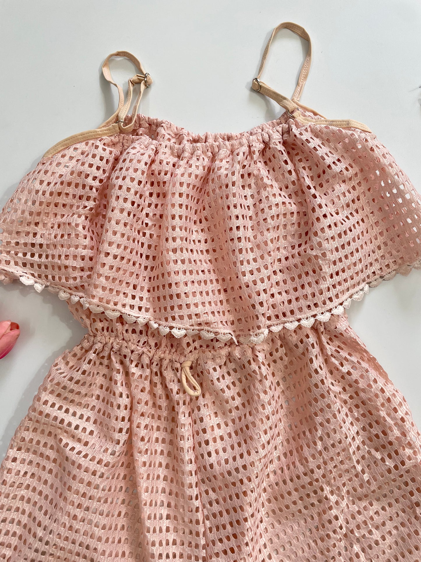 Peach Sheer Romper-Bust 30 to 34