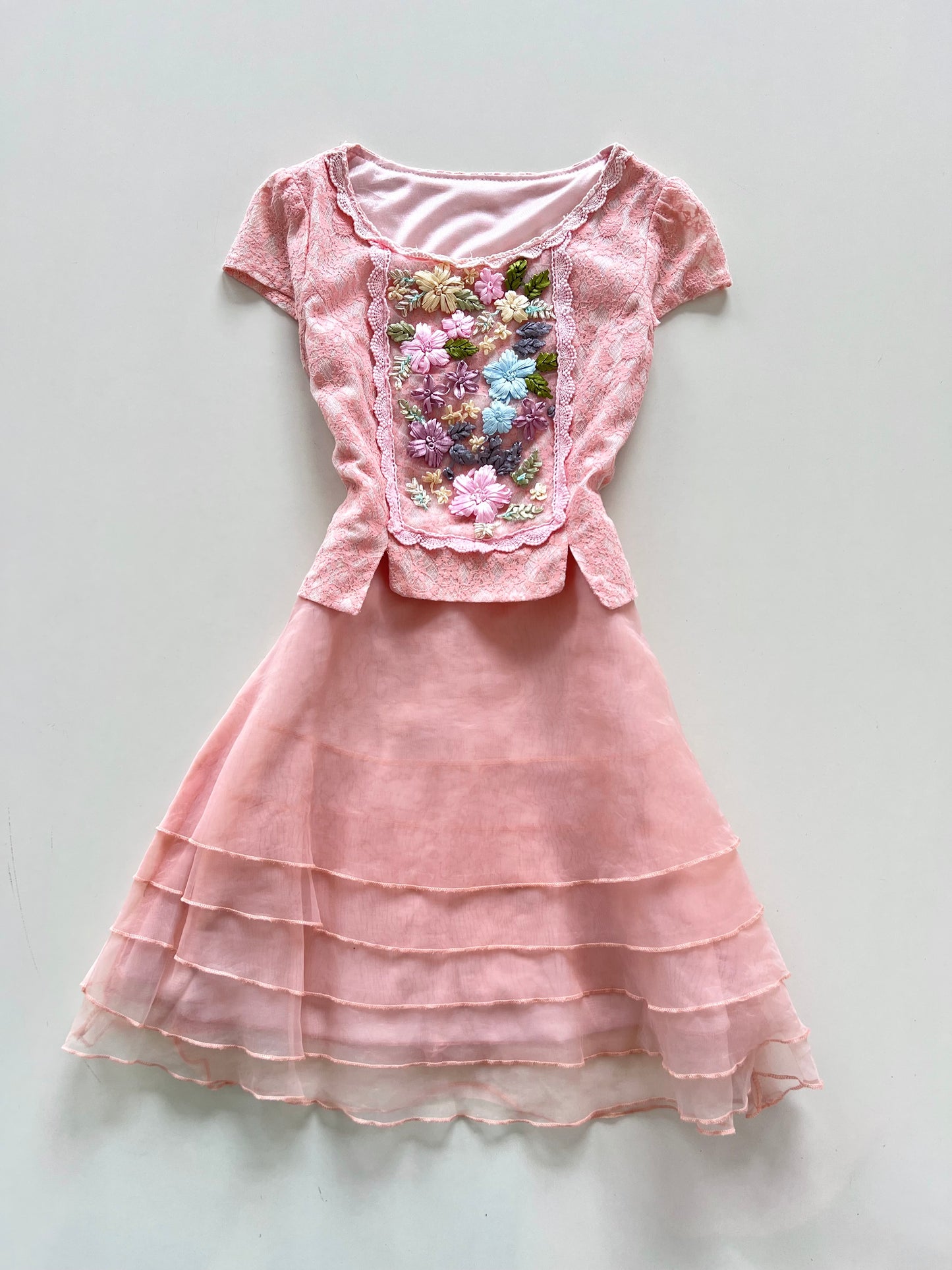 Vintage Embroidered Dress-Bust 34