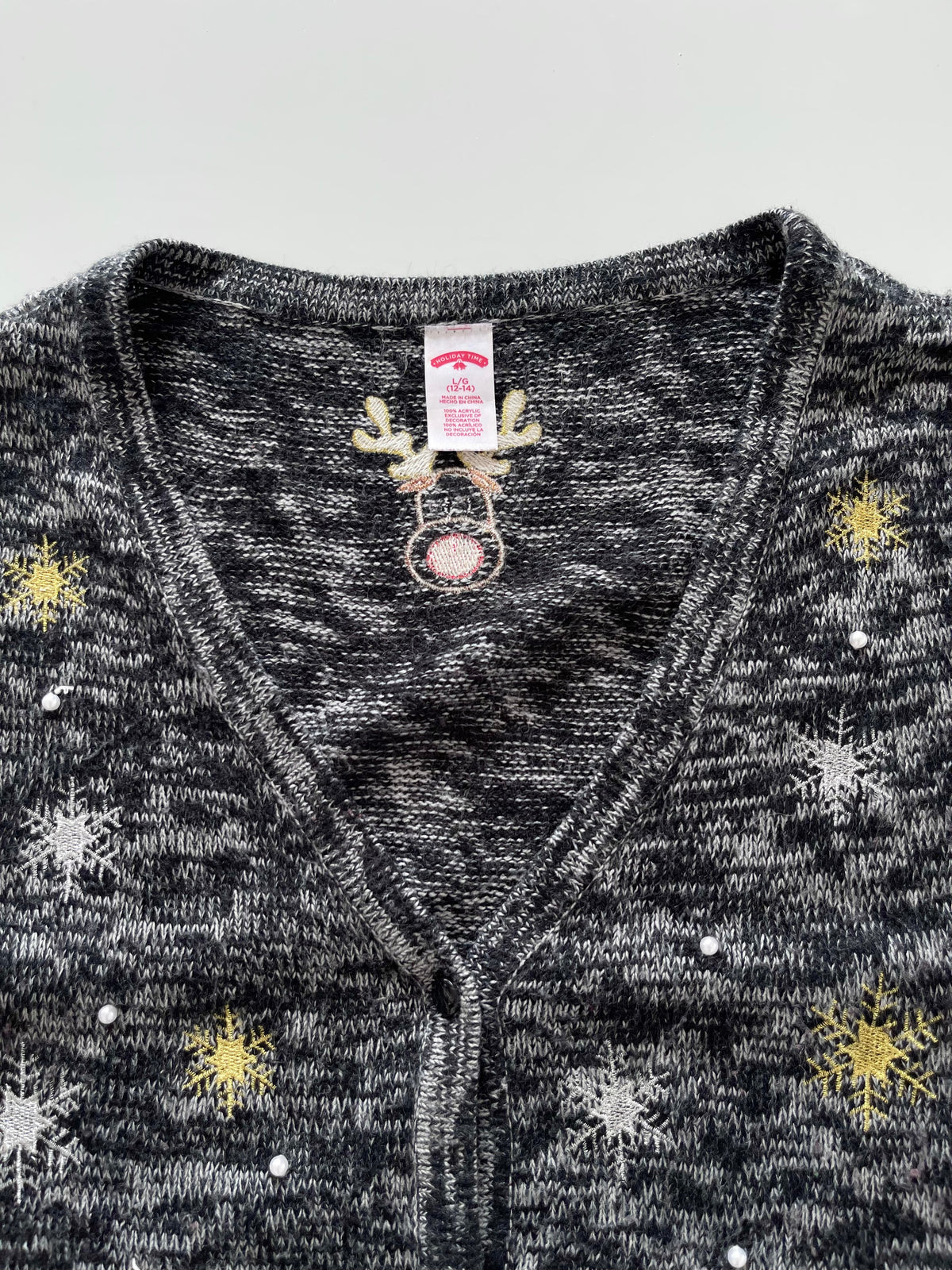Holiday Time Embroidered Christmas Vest Sweater-Bust 46